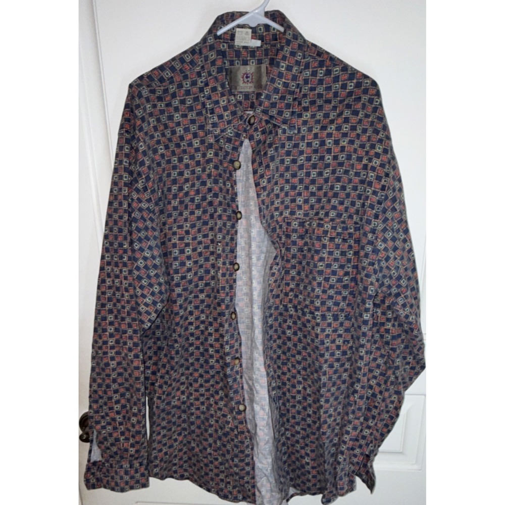 The Territory Ahead Geometric Blue Button-Up Shirt XL Cotton Men‎